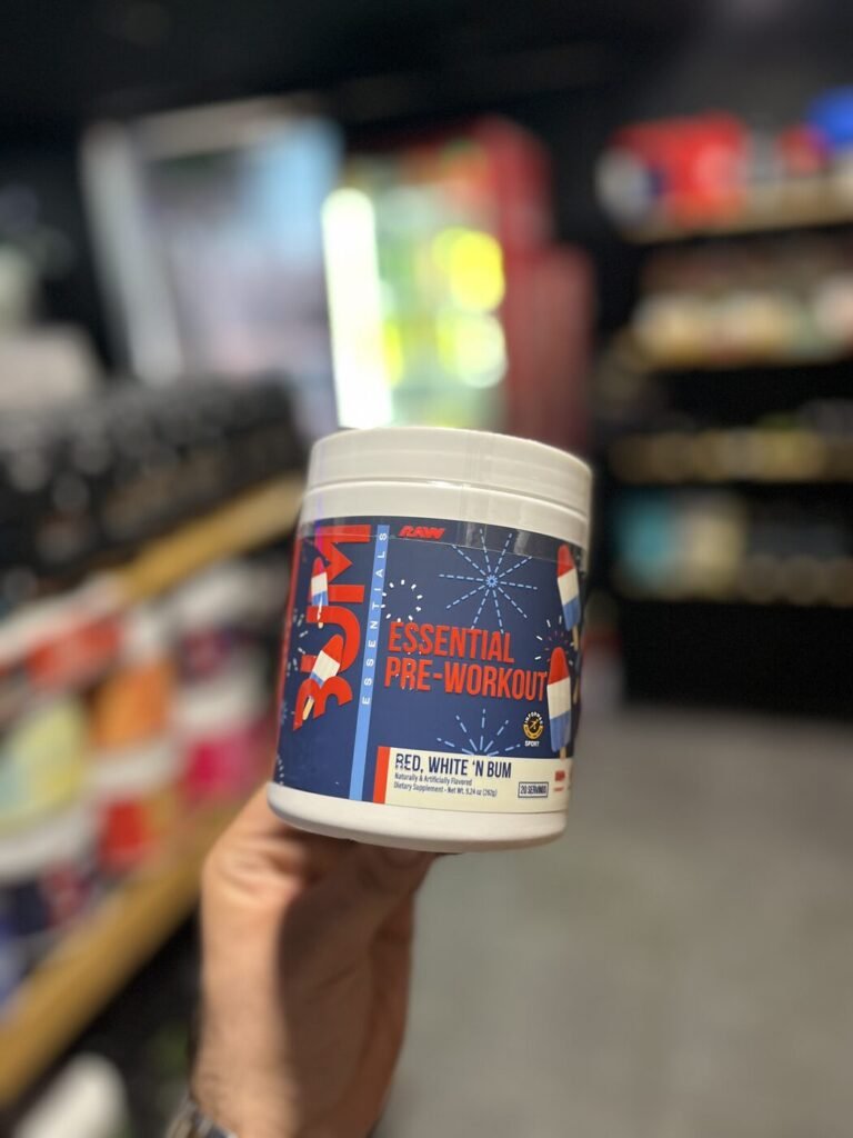 RAW NUTRITION CBUM ESSENTIAL PRE-WORKOUT RED WHITE 'N BUM 262G