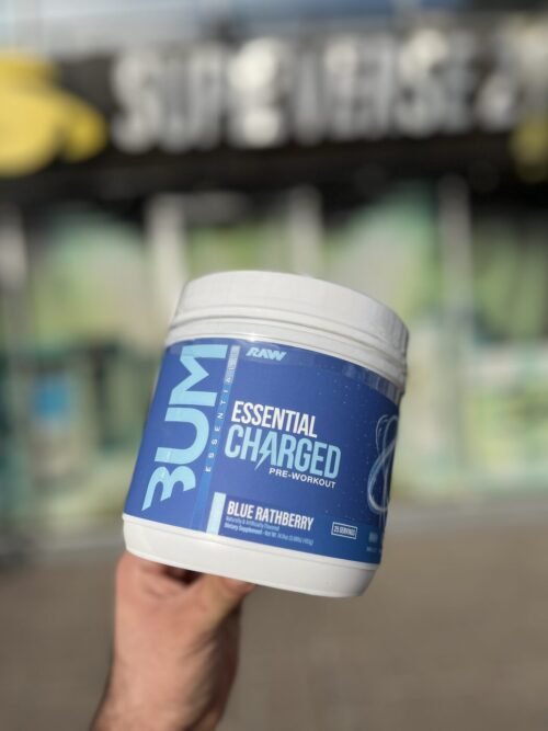 RAW CBUM ESSENTIAL CHARGED PRE-WORKOUT BLUE RATHBERRY 400G