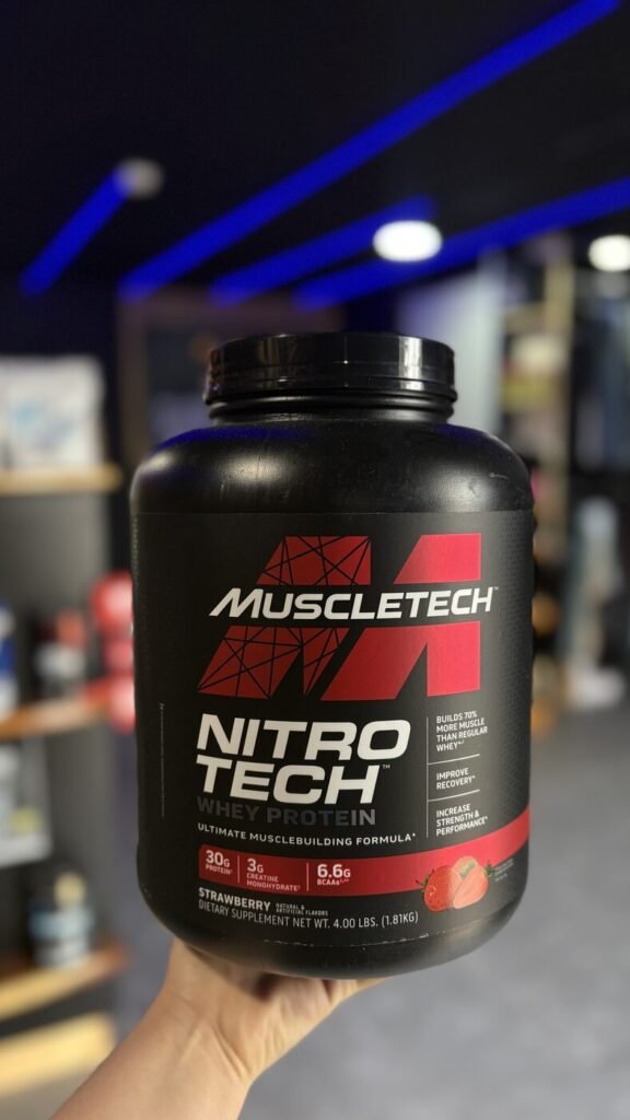 MUSCLETECH NITRO TECH WHEY PROTEIN FRESA 4 LB